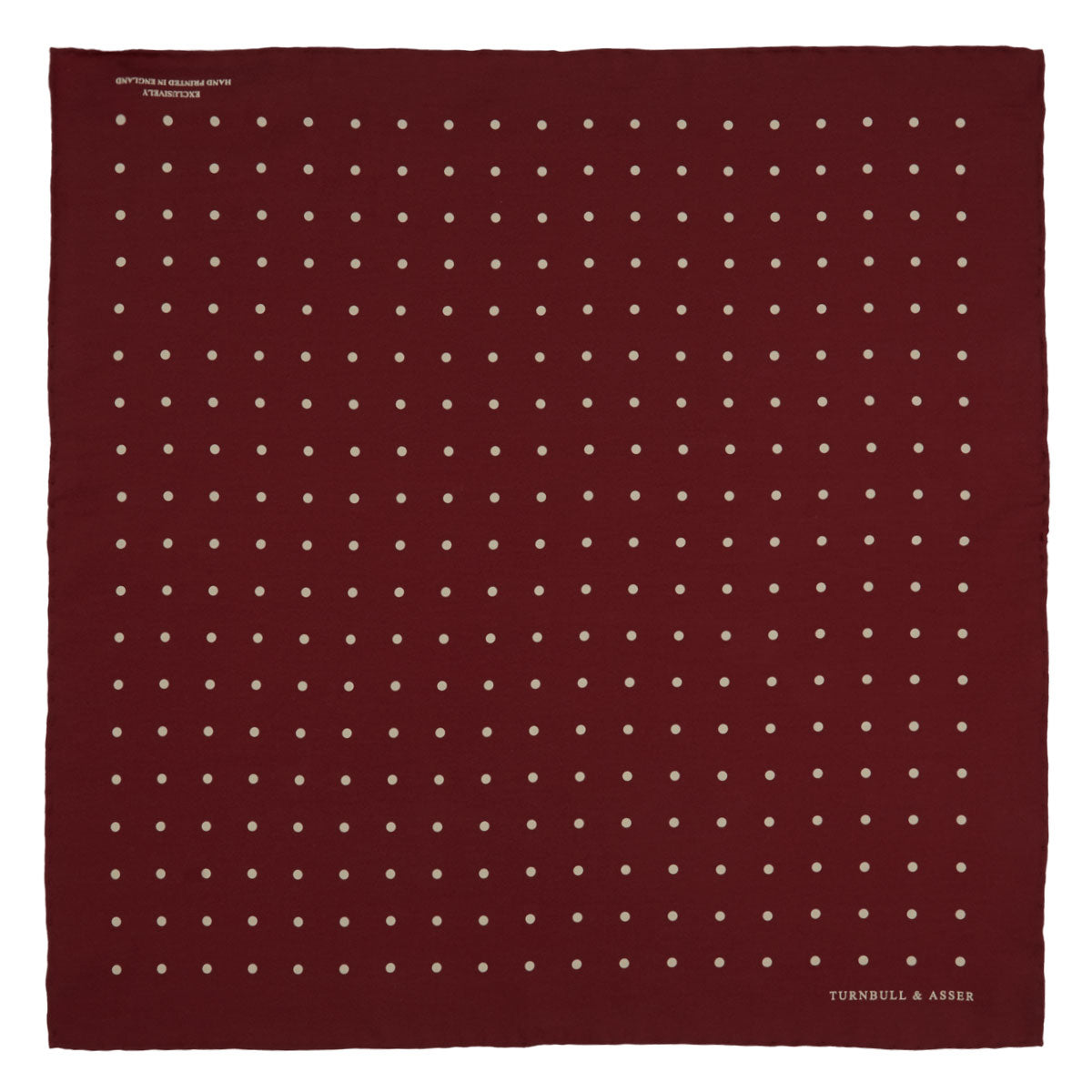 View 2 of product Burgundy Spot Silk Pocket Square