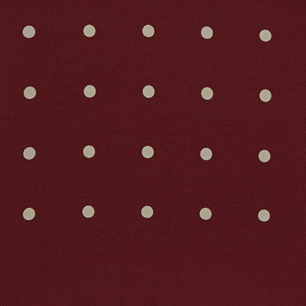 Burgundy Spot Silk Pocket Square