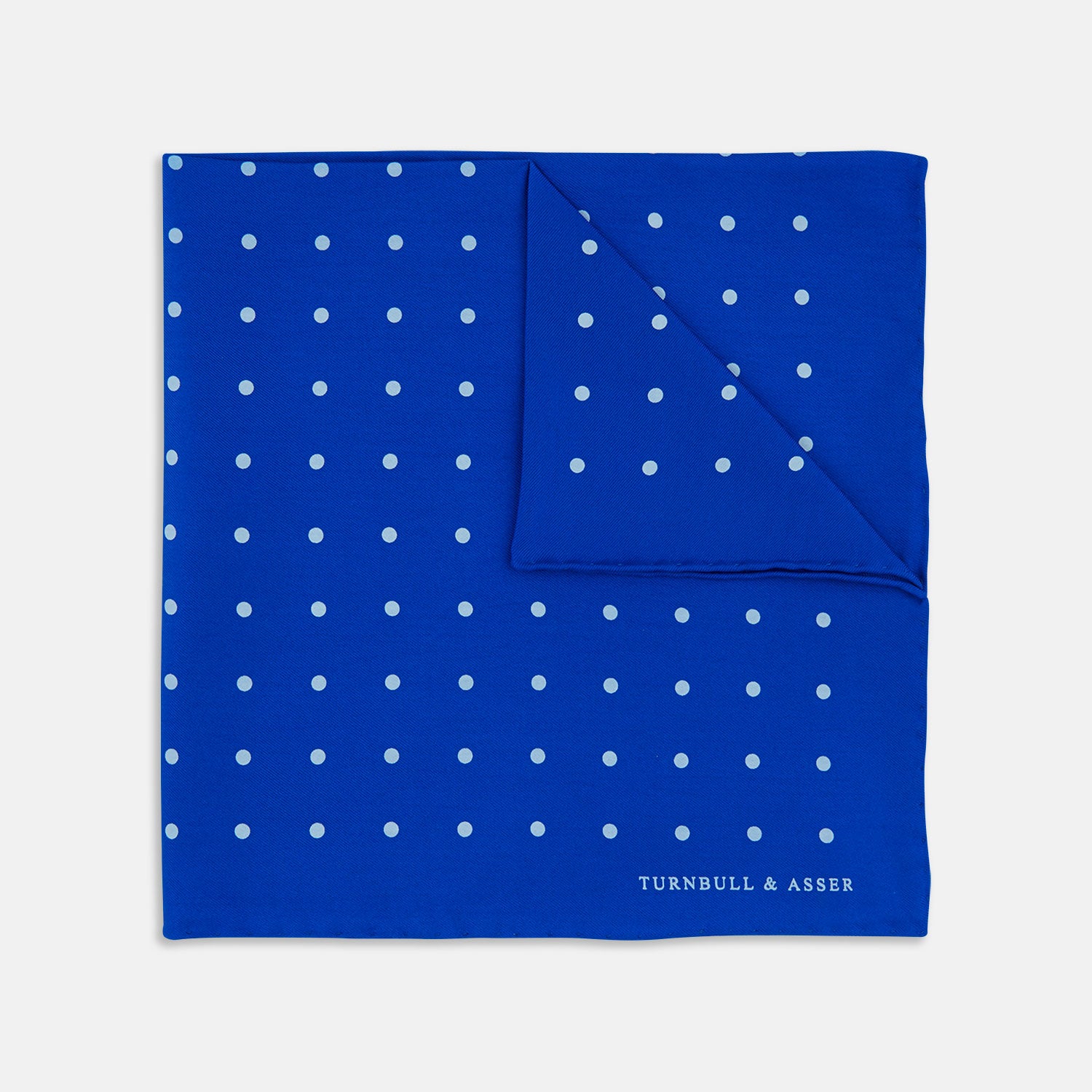 View 1 of product Bright Blue Spot Silk Pocket Square