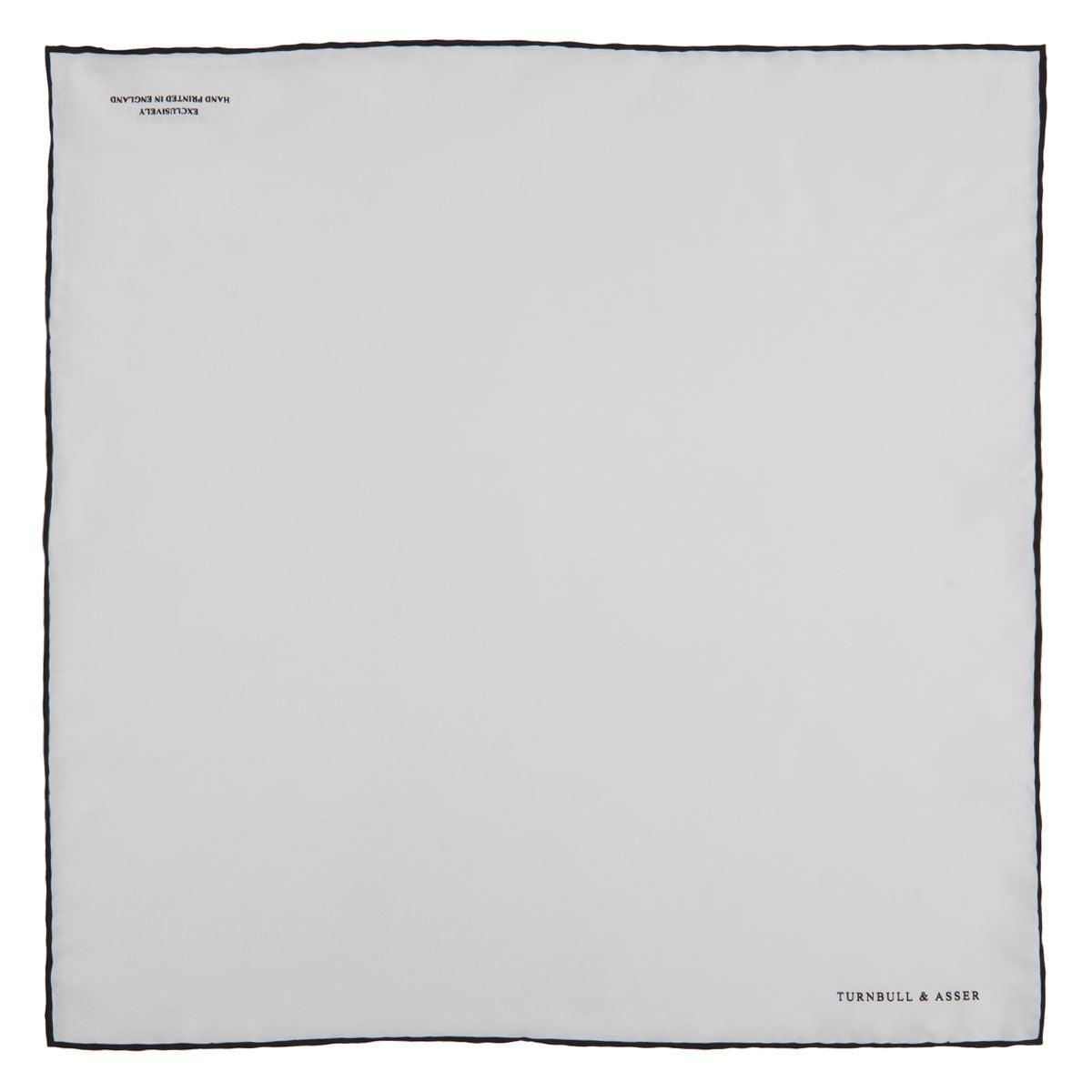 View 2 of product White and Black Piped Silk Pocket Square