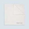View 1 of product White Piped Silk Pocket Square