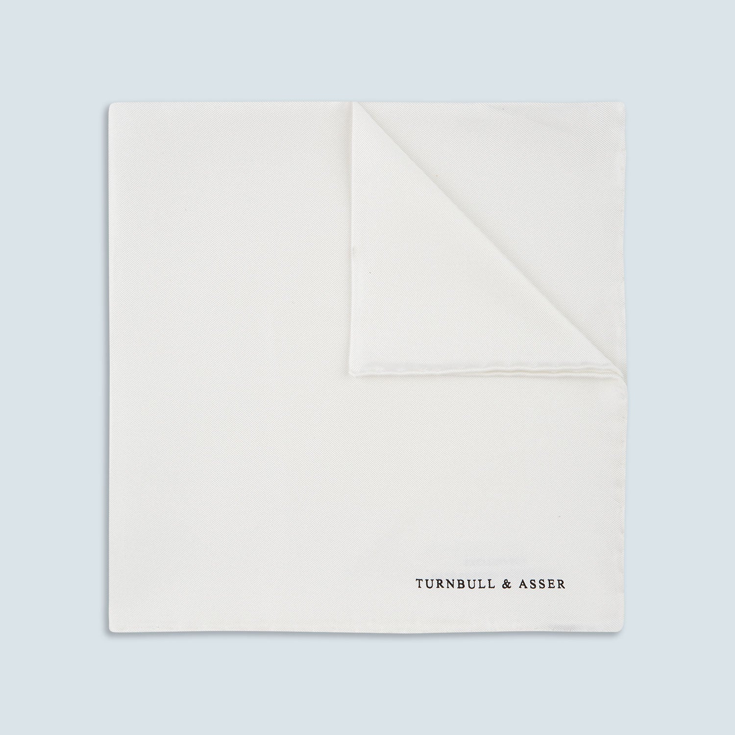 View 1 of product White Piped Silk Pocket Square