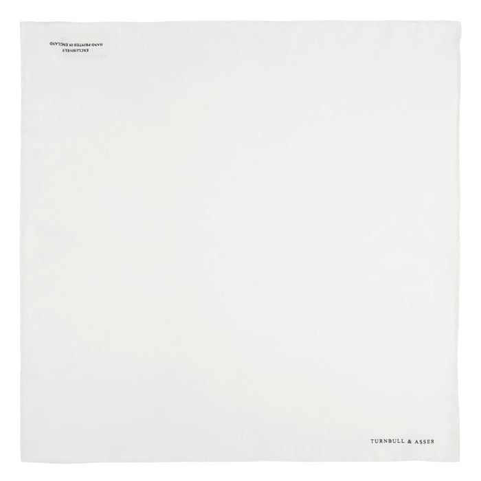 White Piped Silk Pocket Square Image 1