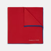 View 1 of product Red and Navy Piped Silk Pocket Square