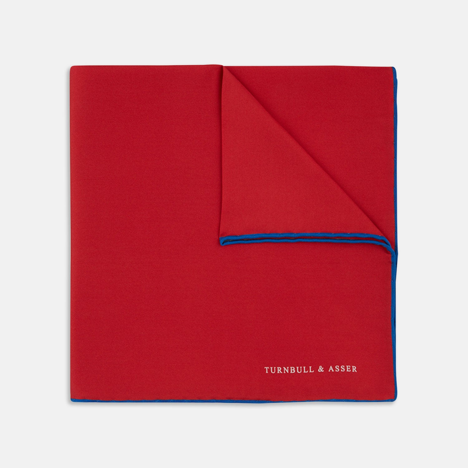 View 1 of product Red and Navy Piped Silk Pocket Square
