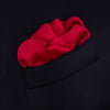 Red and Navy Piped Silk Pocket Square