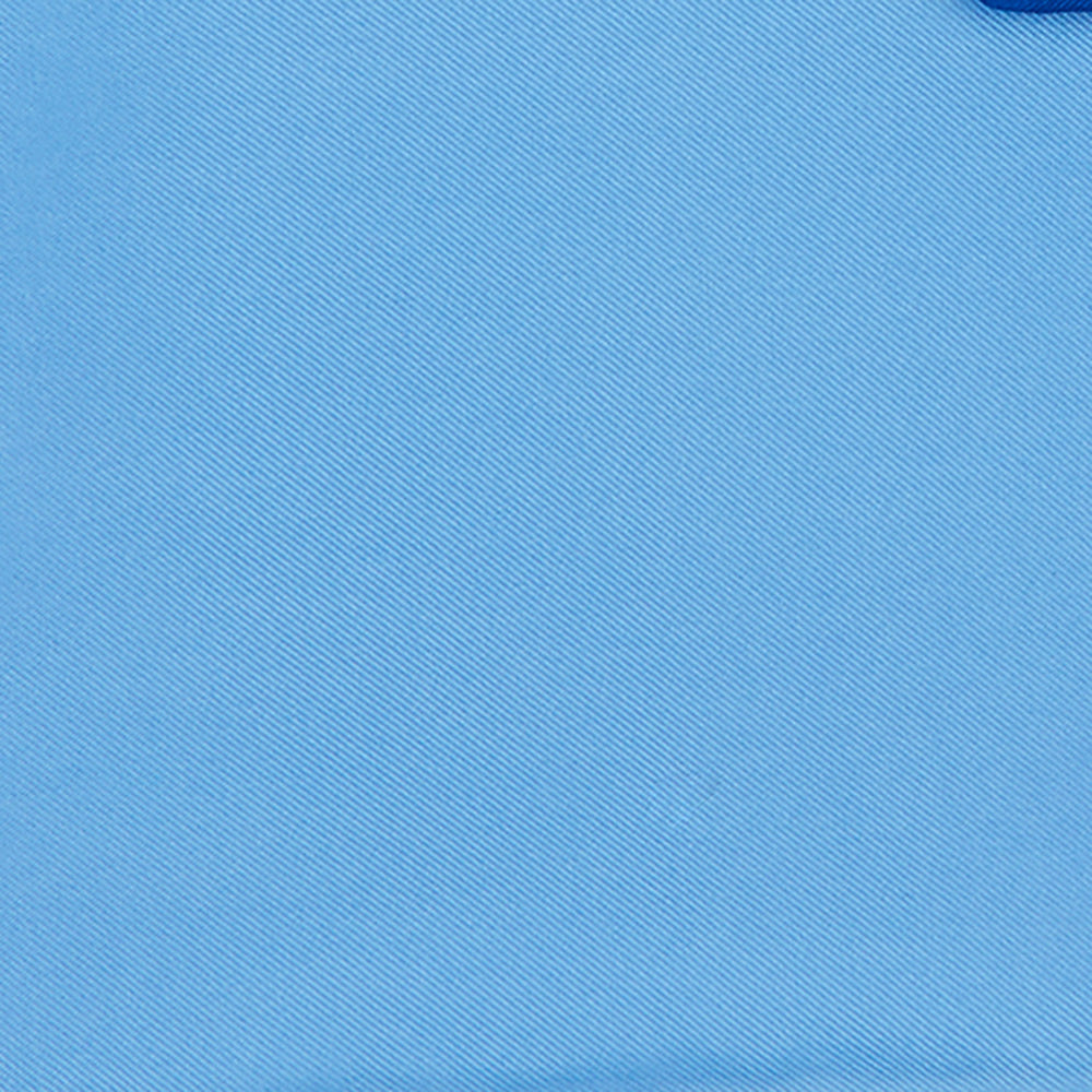 Light Blue and Navy Piped Silk Pocket Square