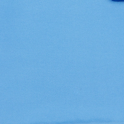 Light Blue and Navy Piped Silk Pocket Square Image 2