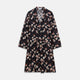 Navy Floral Pattern Linen Hayhurt Kimono Gown