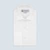 View 1 of product Tailored Fit White Pleated Front Shirt with Kent Collar and Double Cuffs