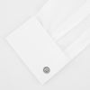 View 2 of product Tailored Fit White Pleated Front Shirt with Kent Collar and Double Cuffs