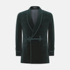 View 1 of product Green Double Breasted Velvet Smoking Jacket