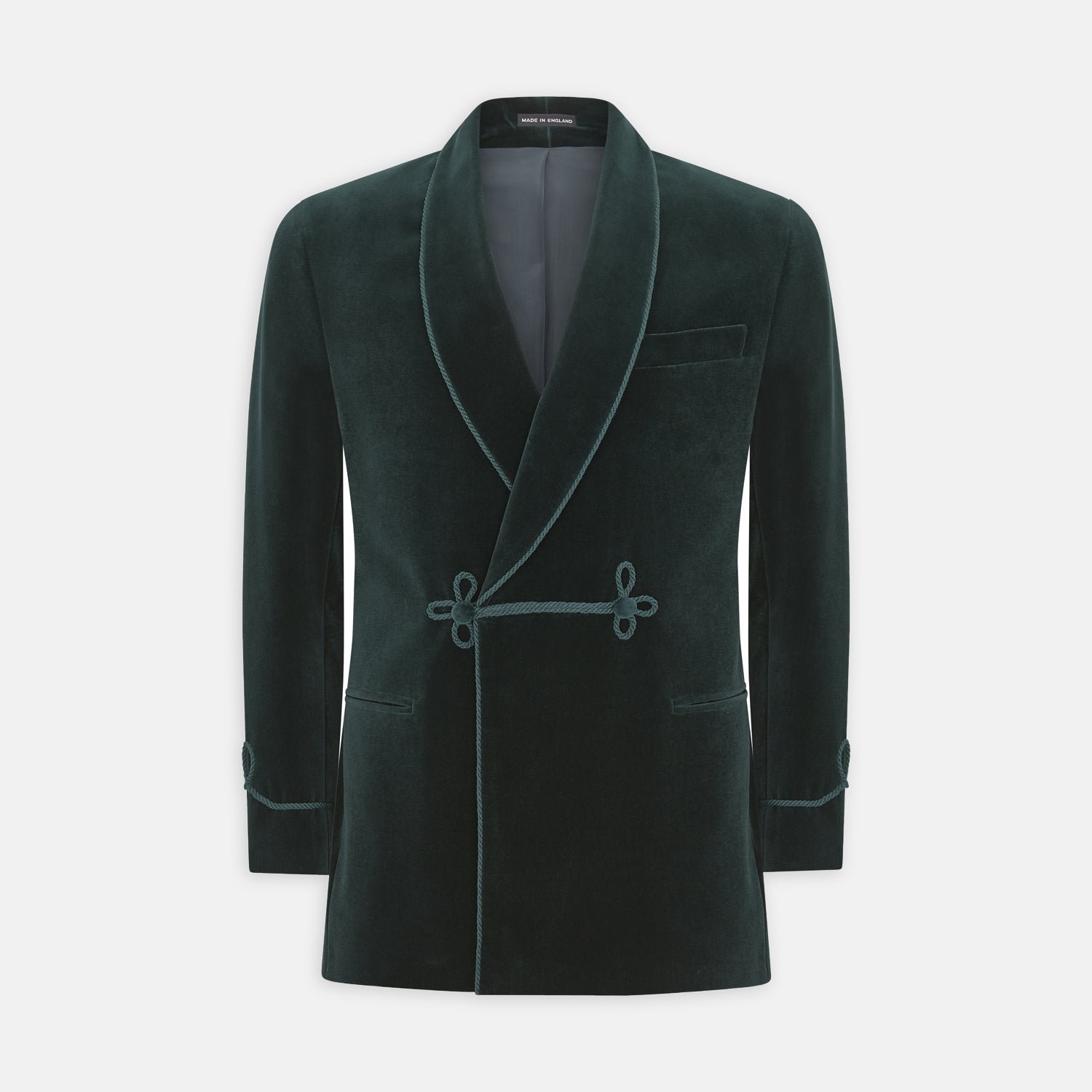 View 1 of product Green Double Breasted Velvet Smoking Jacket