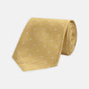 View 1 of product Gold and White Small Spot Herringbone Silk Tie