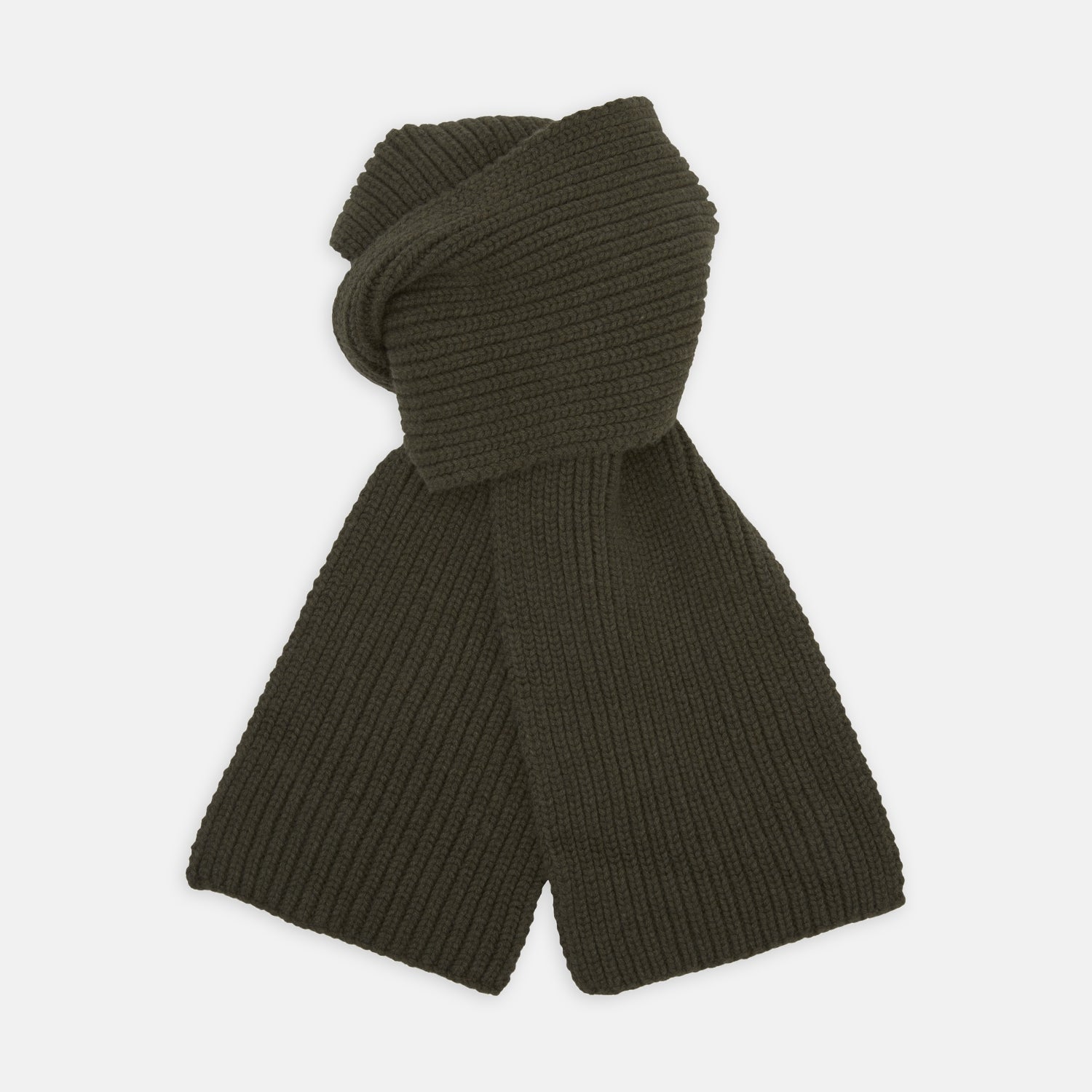View 1 of product Khaki Green Knitted Cashmere Scarf