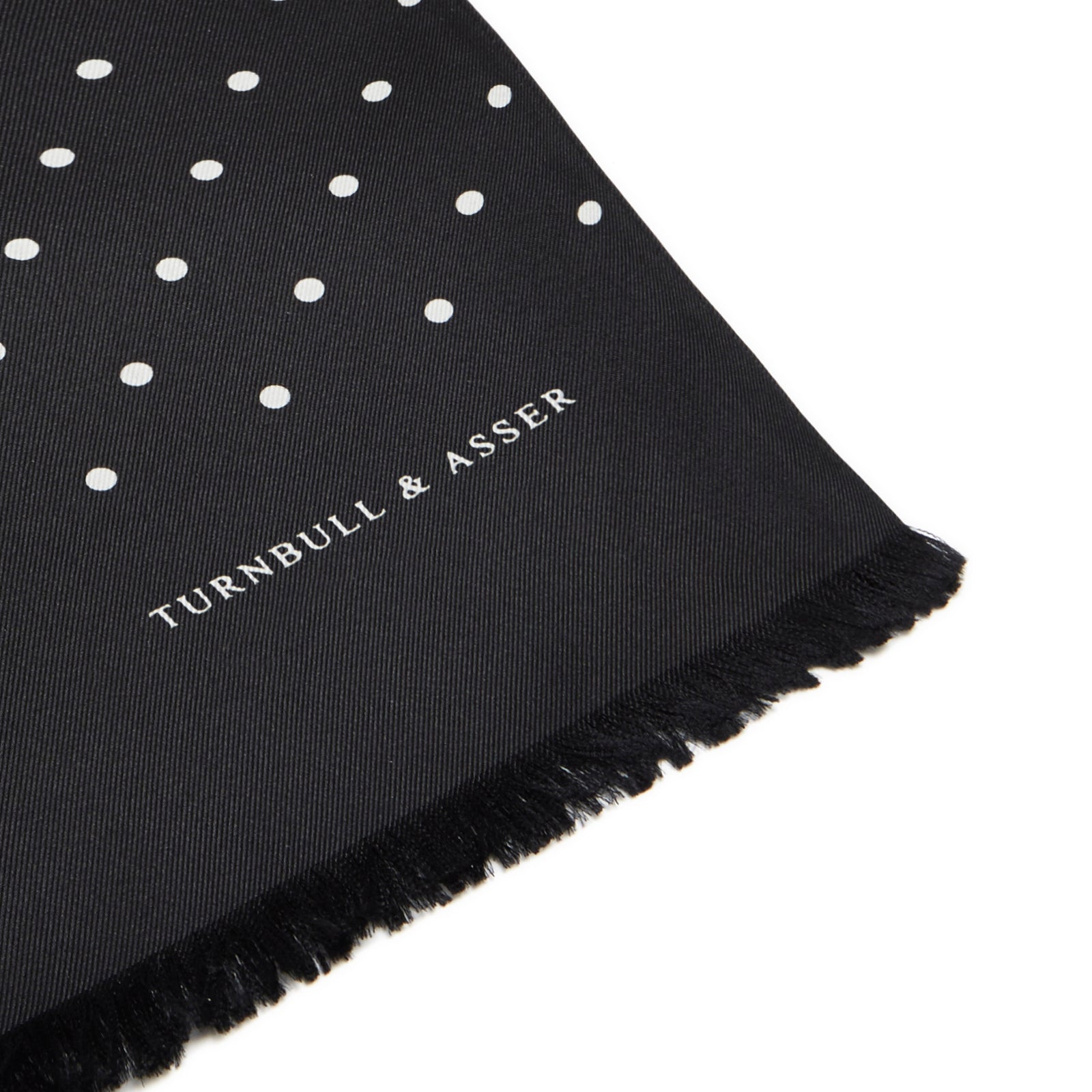 View 2 of product Black and White Spotted Silk Scarf