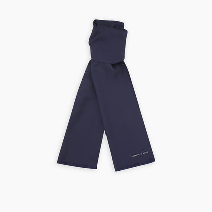 Plain Navy Silk Scarf Image 2