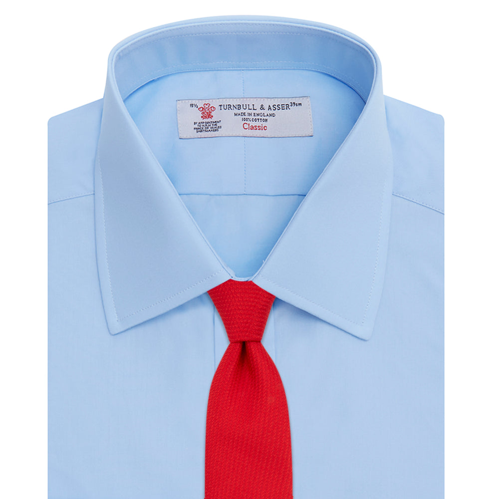 Light Blue Cotton Shirt with T&A Collar and Double Cuffs