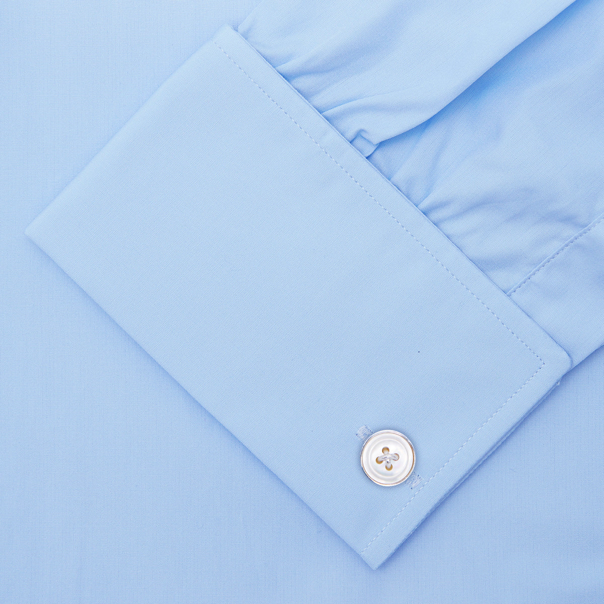View 6 of product Light Blue Cotton Shirt with T&A Collar and Double Cuffs
