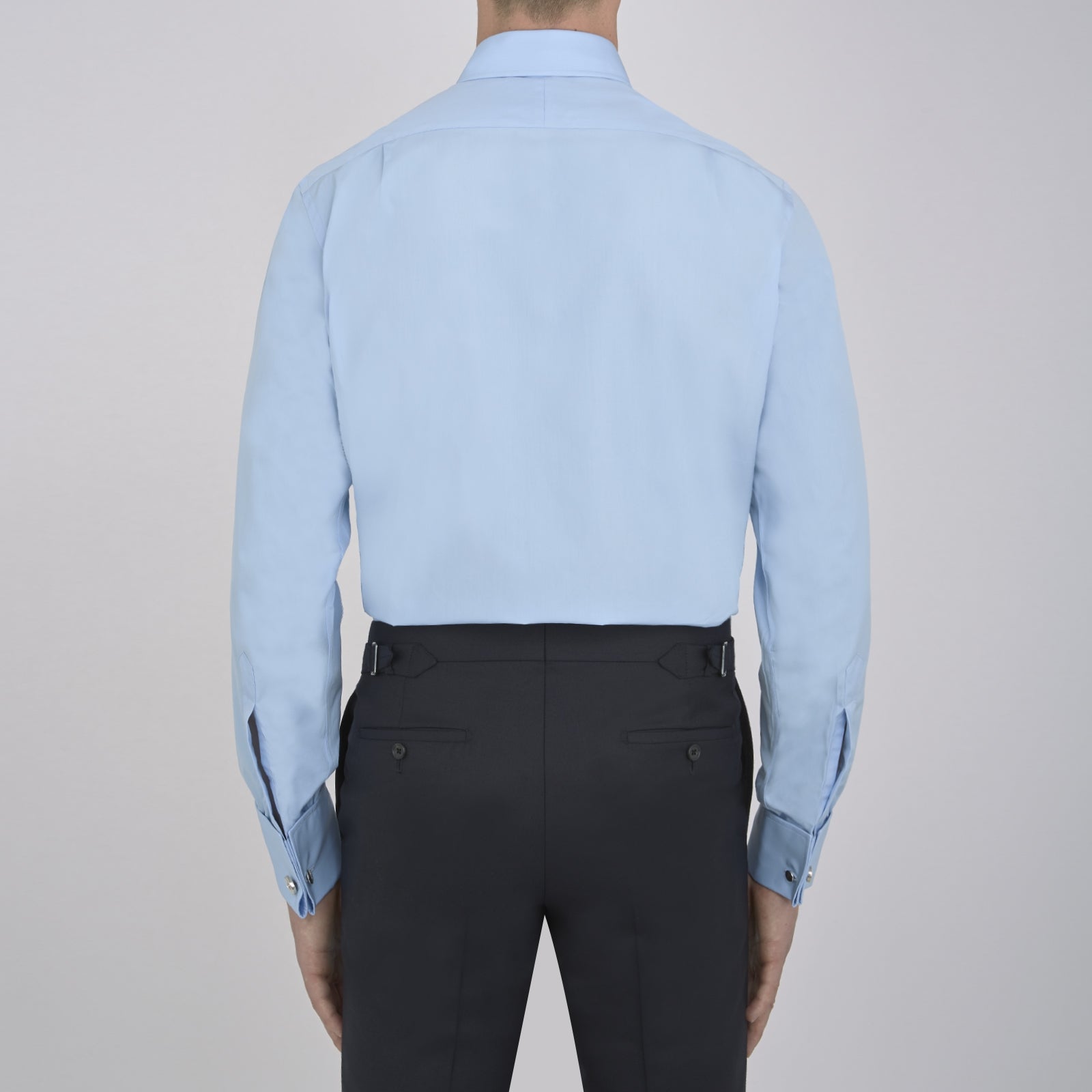 View 3 of product Light Blue Cotton Shirt with T&A Collar and Double Cuffs