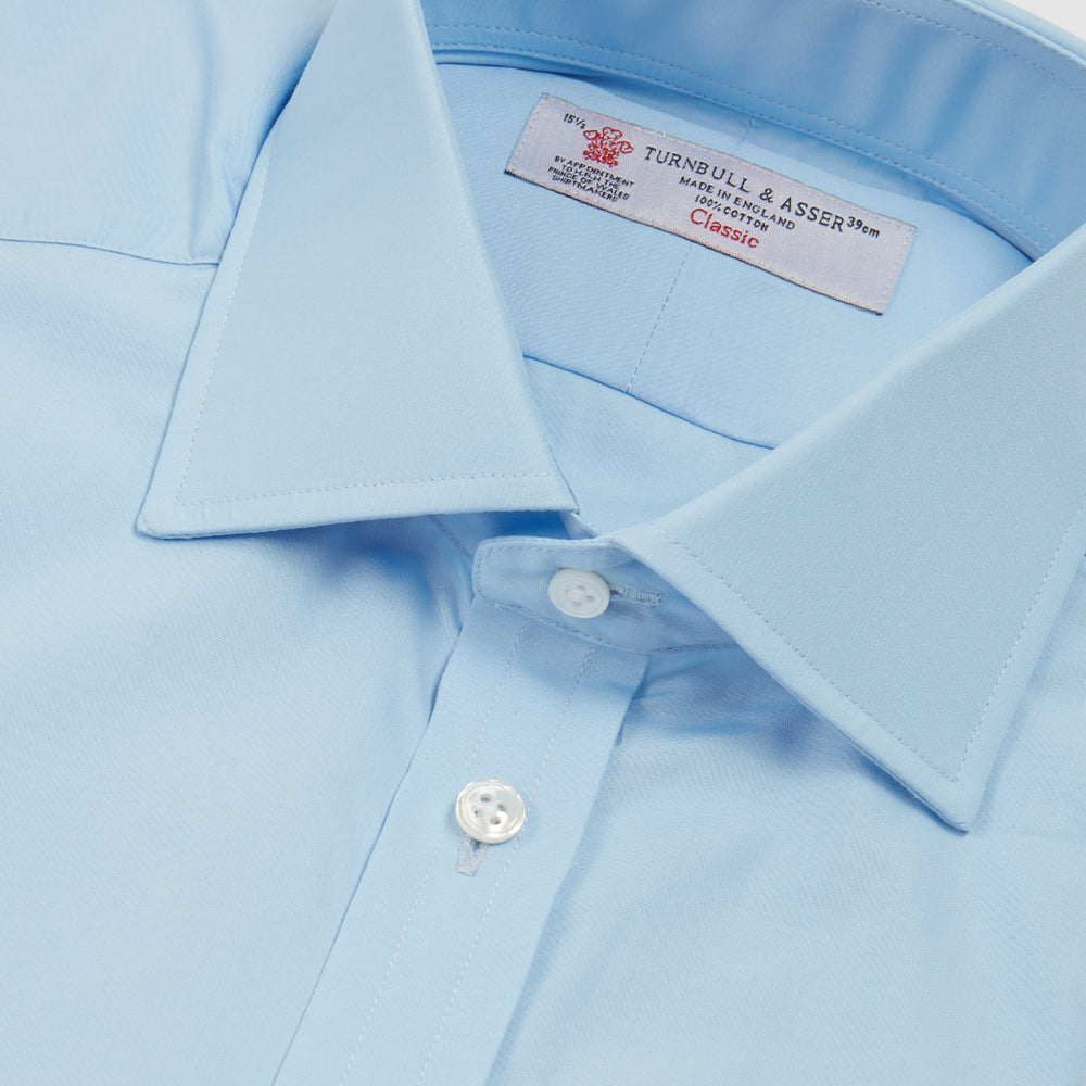 Blue Shirt with Regent Collar and 2-Button Cocktail Cuffs