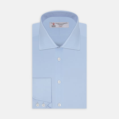 Blue Shirt with Regent Collar and 2-Button Cocktail Cuffs