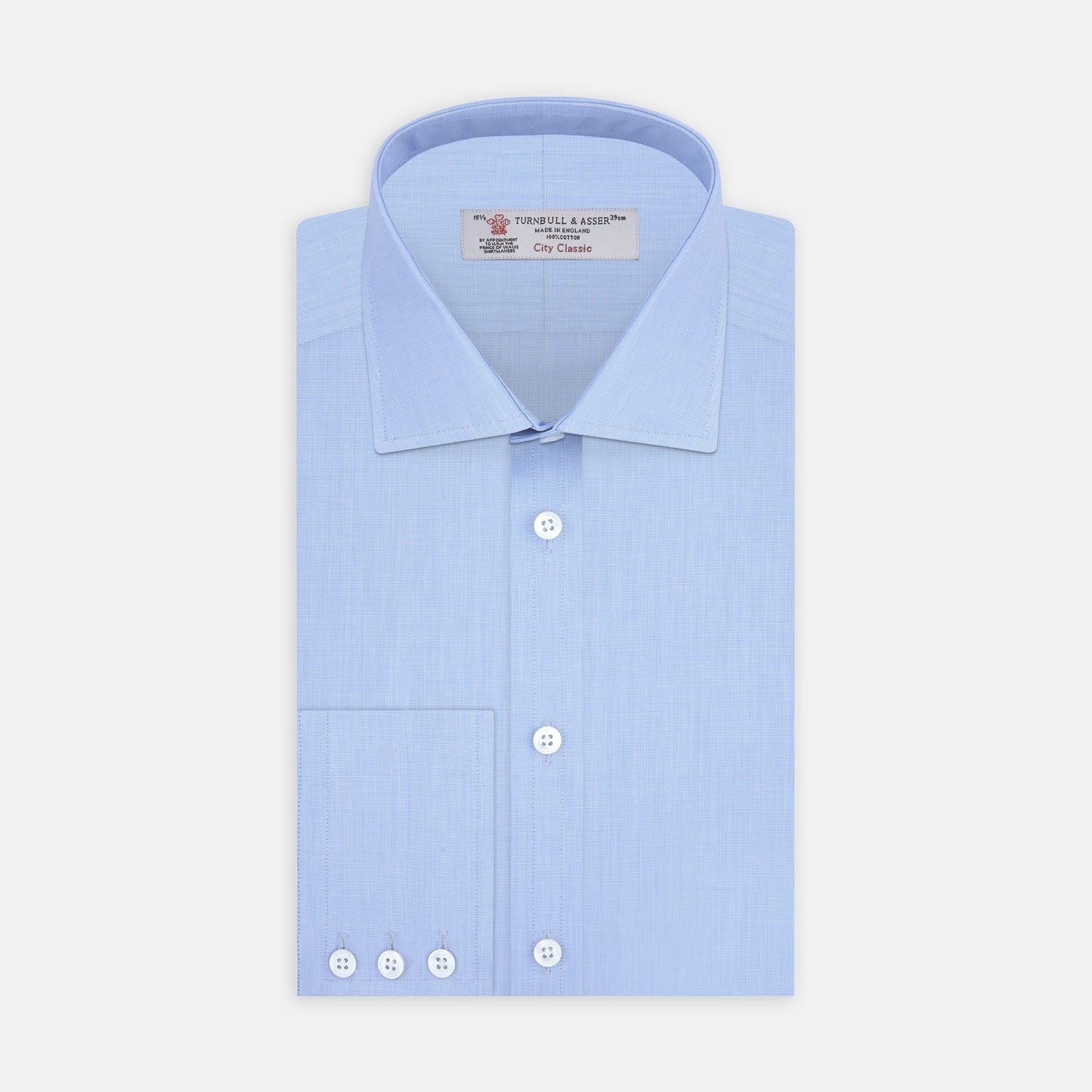 View 1 of product Light Blue End On End Shirt With Regent Collar &amp; 3 Button Cuffs