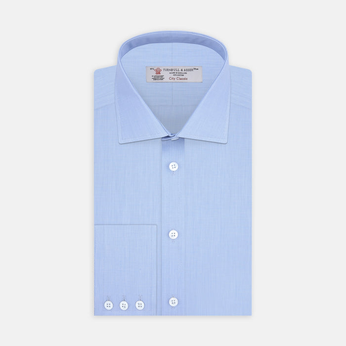 Light Blue End On End Shirt With Regent Collar & 3 Button Cuffs