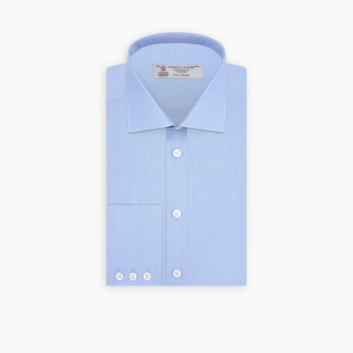 Light Blue End On End Shirt With Regent Collar & 3 Button Cuffs Image 4