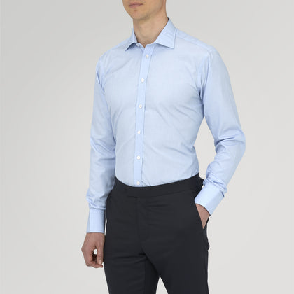Light Blue End-on-End Shirt with Regent Collar and 3-Button Cuffs