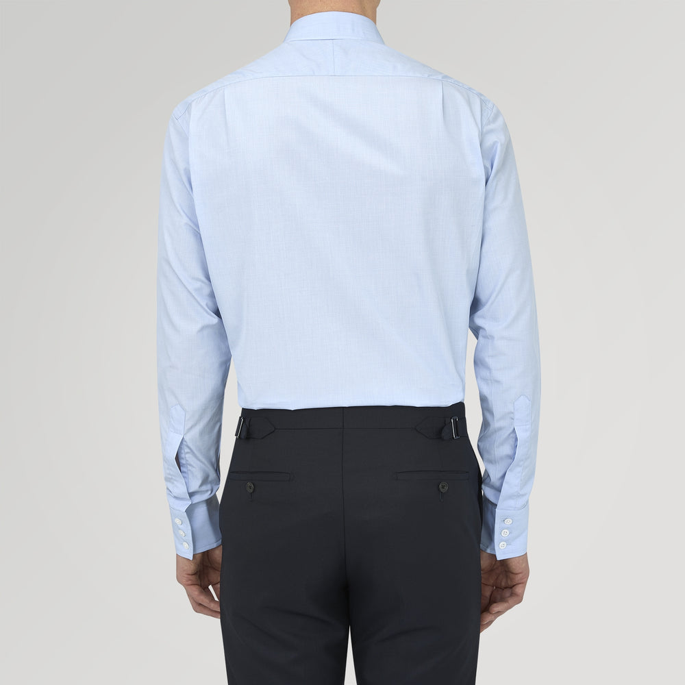 Light Blue End On End Shirt With Regent Collar &amp; 3 Button Cuffs