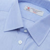 View 5 of product Blue End-on-End Cotton Shirt with T&A Collar and Double Cuffs