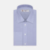 View 1 of product Blue End-on-End Cotton Shirt with T&A Collar and Double Cuffs