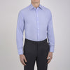 View 2 of product Blue End-on-End Cotton Shirt with T&A Collar and Double Cuffs