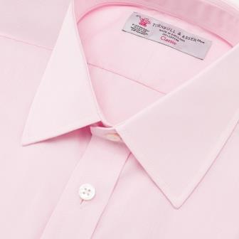 Pink End-on-End Shirt with T&A Collar and 3-Button Cuffs Image 4