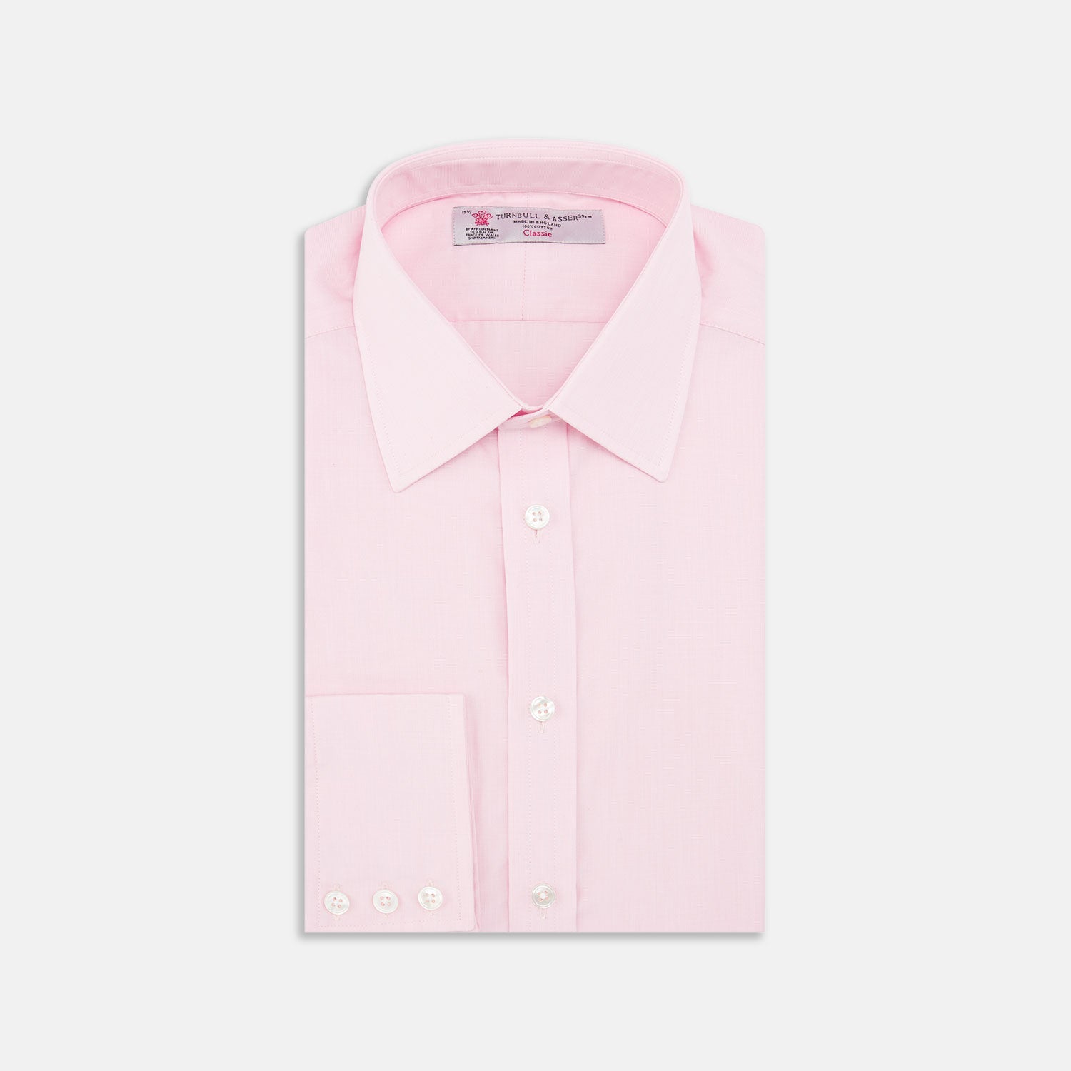 View 1 of product Pink End-on-End Shirt with T&A Collar and 3-Button Cuffs