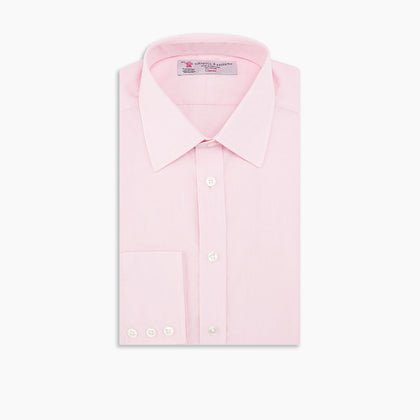 Pink End-on-End Shirt with T&A Collar and 3-Button Cuffs Image 6