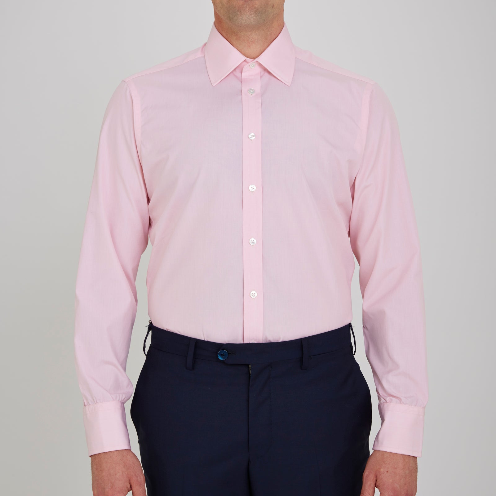 View 2 of product Pink End-on-End Shirt with T&A Collar and 3-Button Cuffs