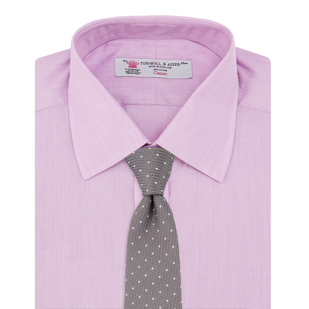 Lilac End-on-End Shirt with T&A Collar and Double Cuffs