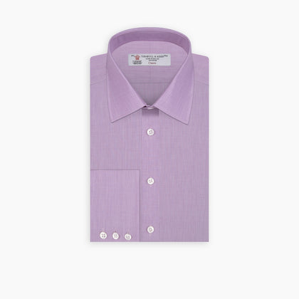 Lilac End-on-End Shirt with T&A Collar and 3-Button Cuffs Image 6