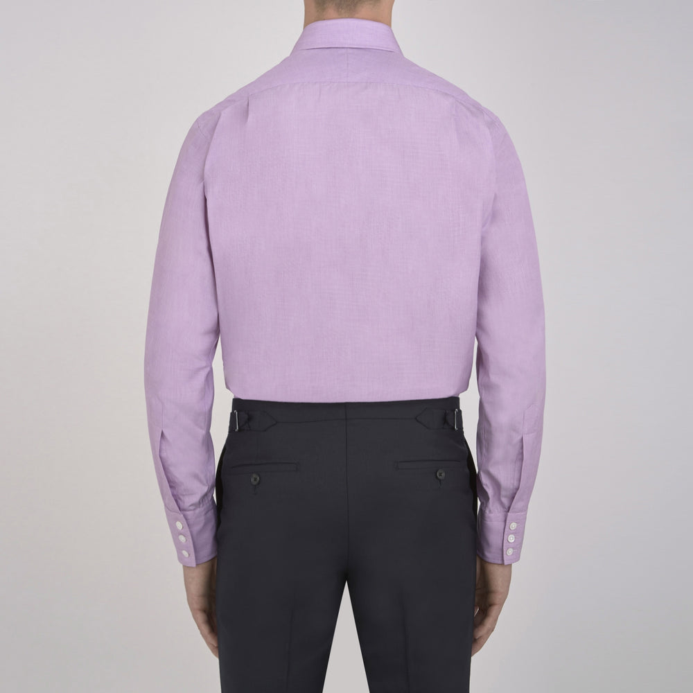 Lilac End-on-End Shirt with T&A Collar and 3-Button Cuffs