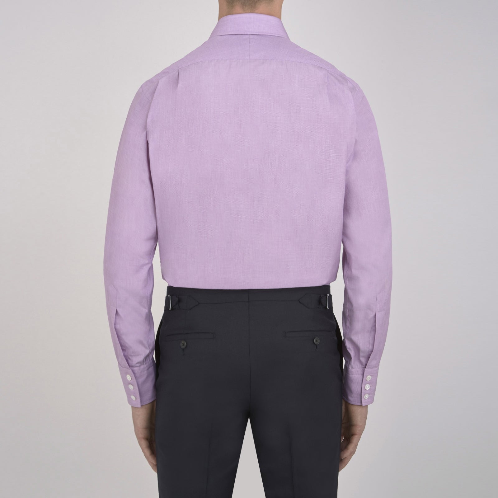 View 3 of product Lilac End-on-End Shirt with T&A Collar and 3-Button Cuffs
