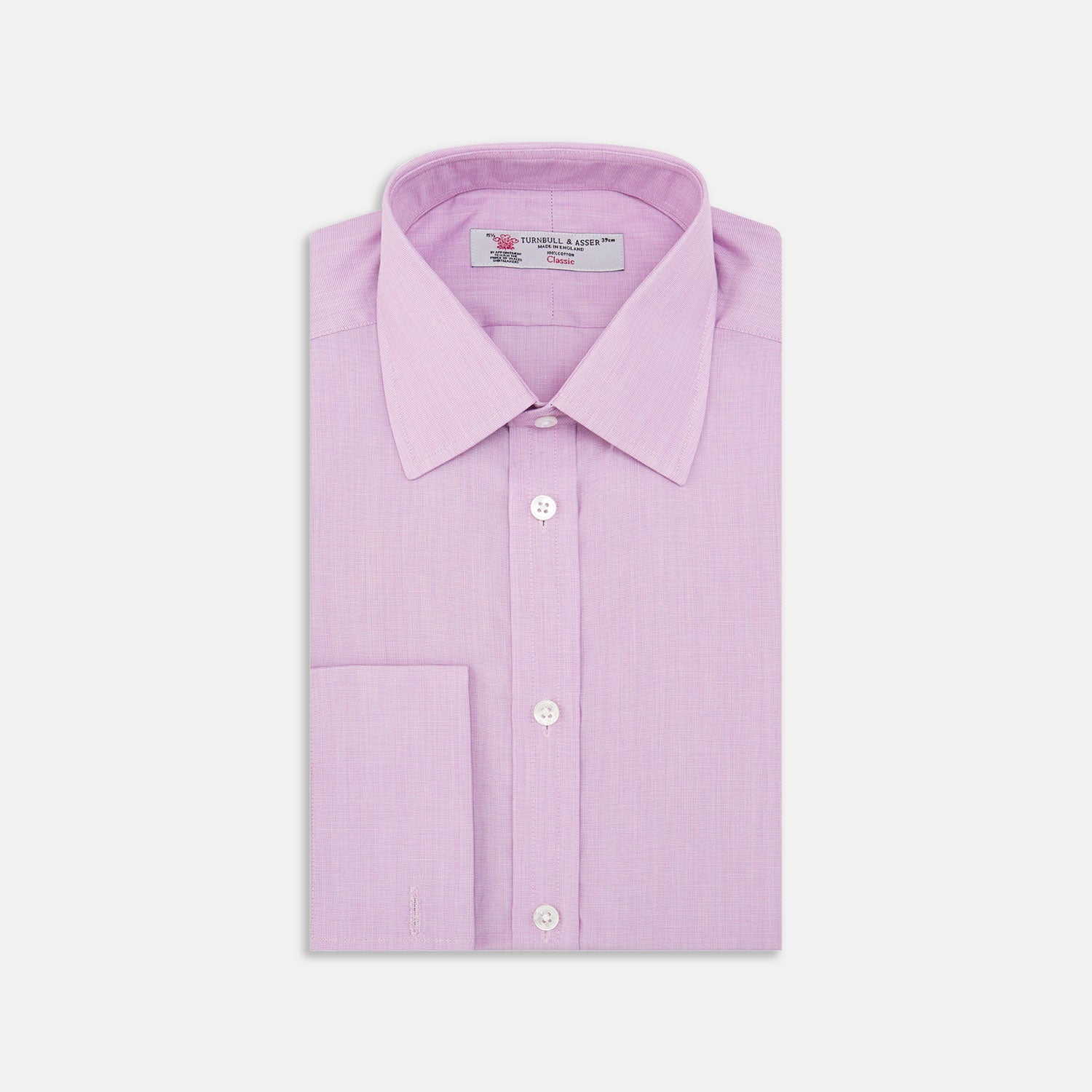View 1 of product Lilac End-on-End Shirt with T&A Collar and Double Cuffs