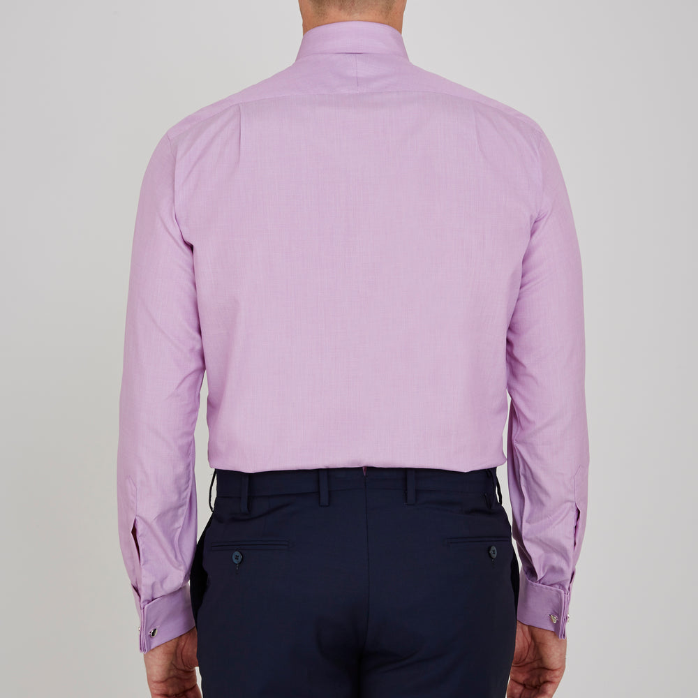 Lilac End-on-End Shirt with T&A Collar and Double Cuffs