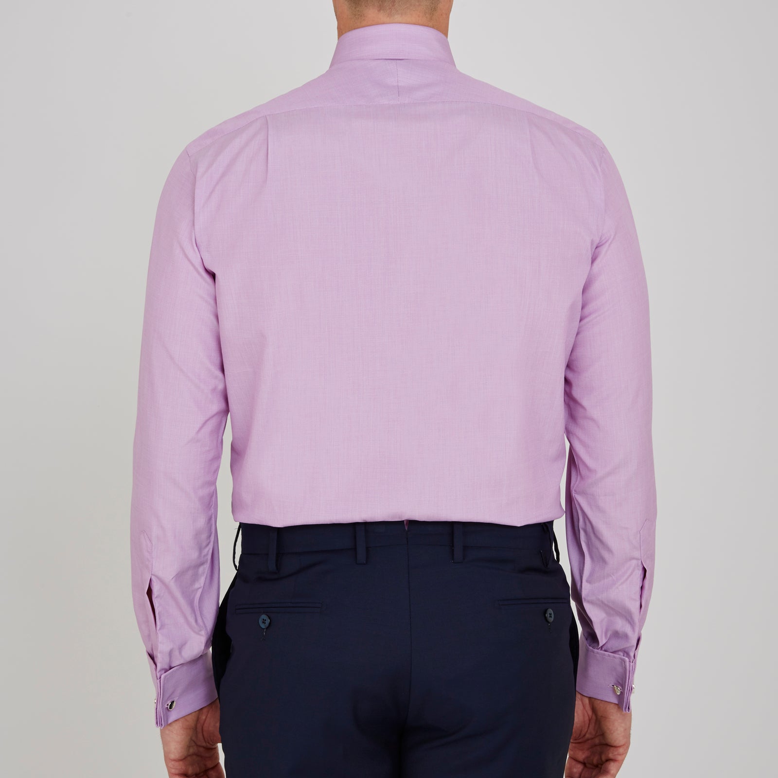 View 3 of product Lilac End-on-End Shirt with T&A Collar and Double Cuffs