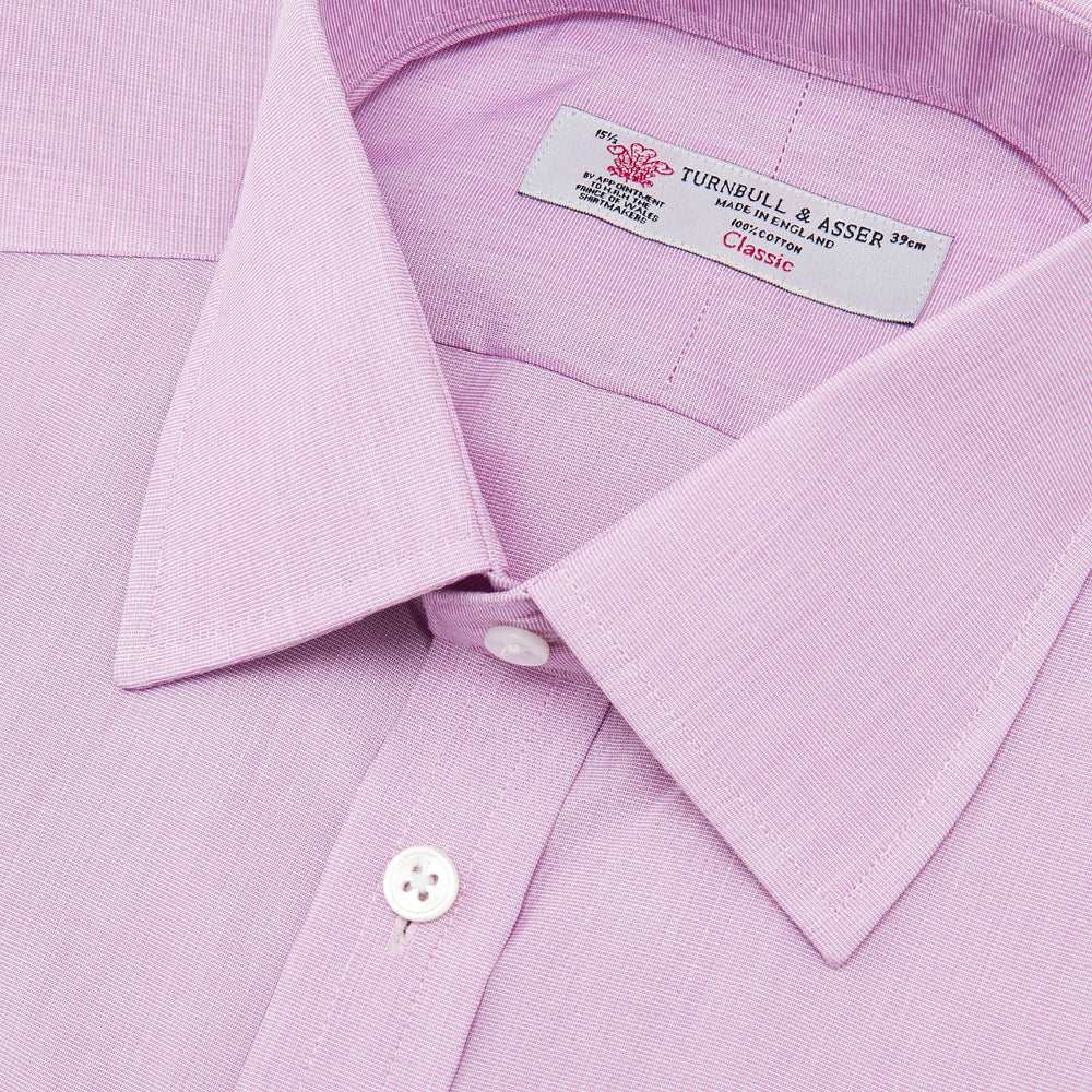 Lilac End-on-End Shirt with T&A Collar and Double Cuffs