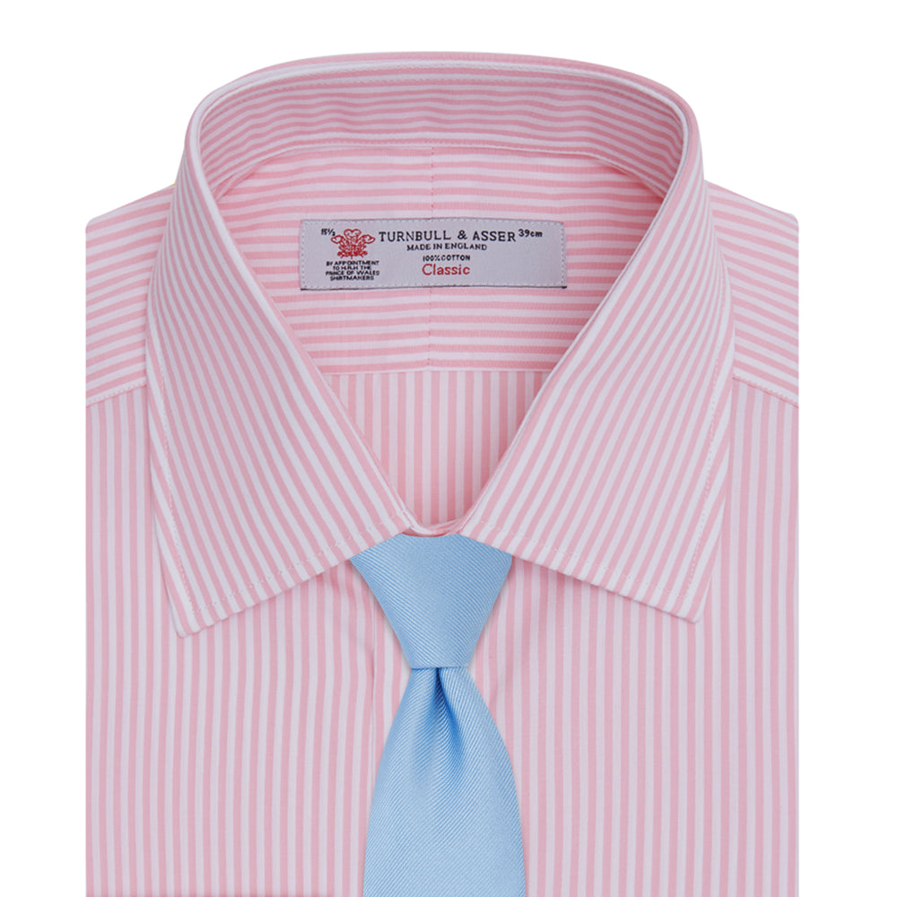 Pink Bengal Stripe Shirt with T&amp;A Collar and Double Cuffs