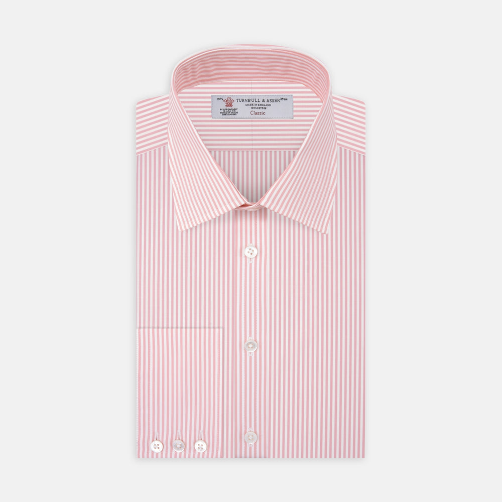 Pink Bengal Stripe Shirt with T&amp;A Collar and 3-Button Cuffs