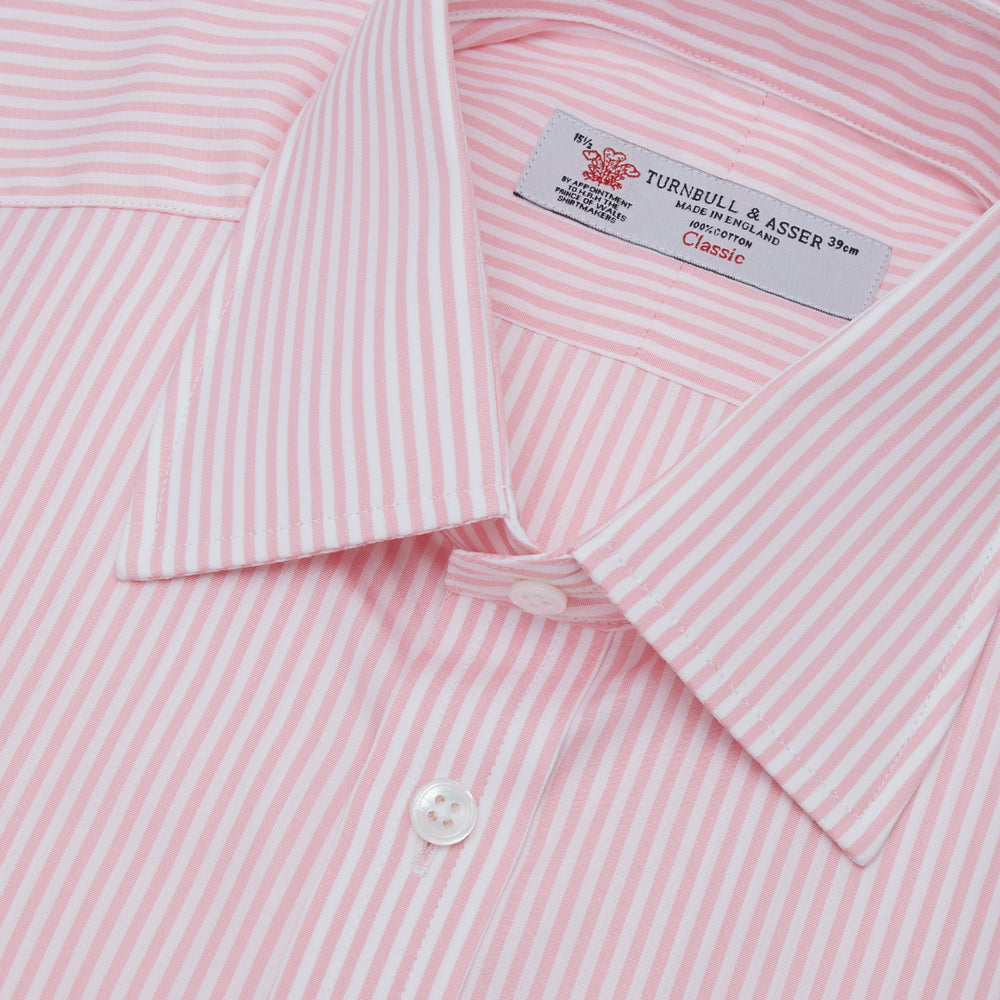 Pink Bengal Stripe Shirt with T&amp;A Collar and Double Cuffs