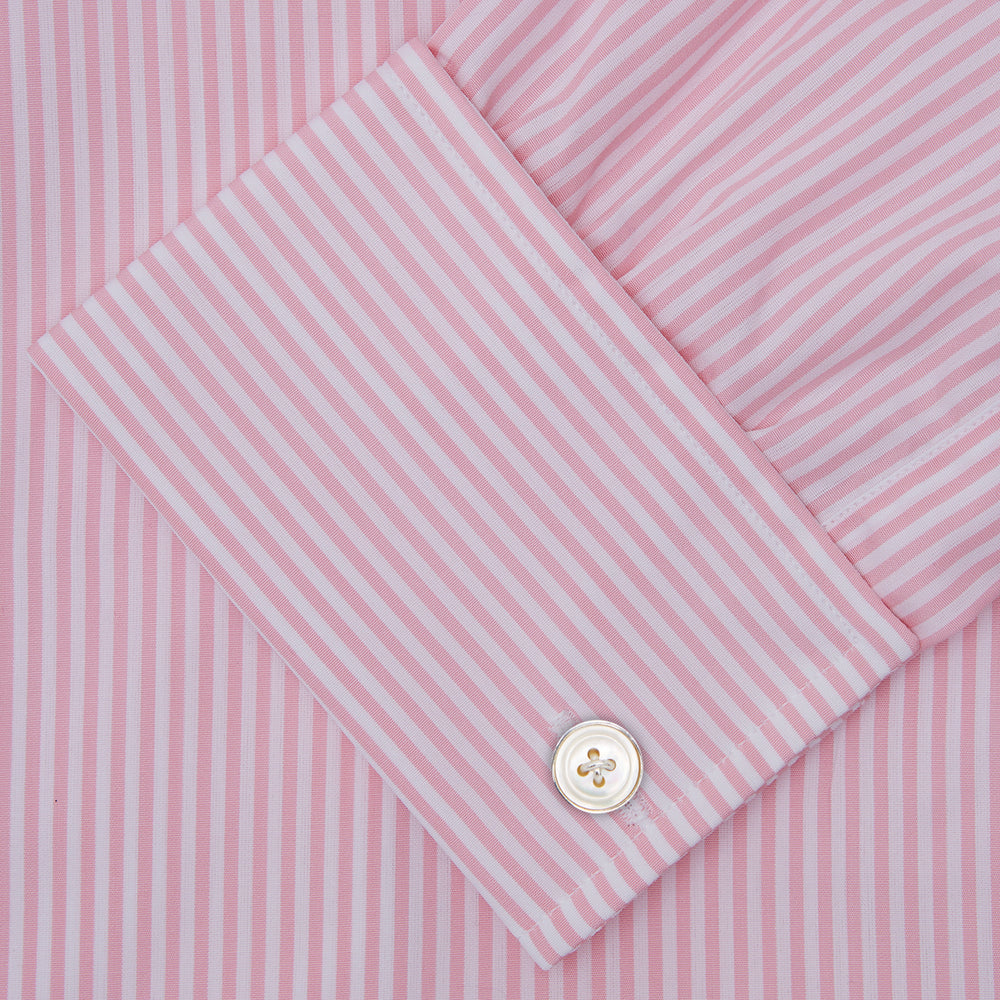 Pink Bengal Stripe Shirt with T&amp;A Collar and Double Cuffs